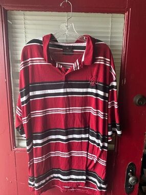 Men's Red Striped Polo Shirt by  Red Ape